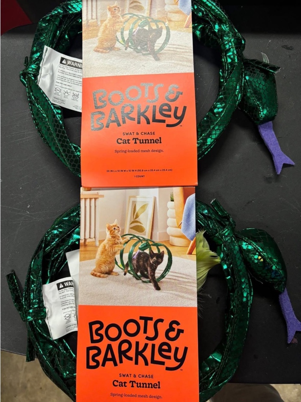 Boots & Barkley Metallic Green Cat Tunnel - Swat & Chase
